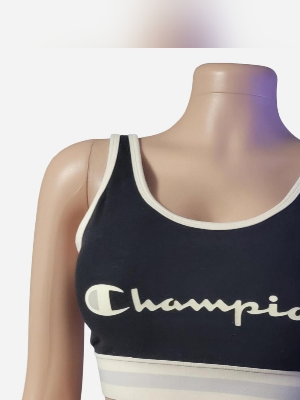 Champion Black & White Logo Sports Bra